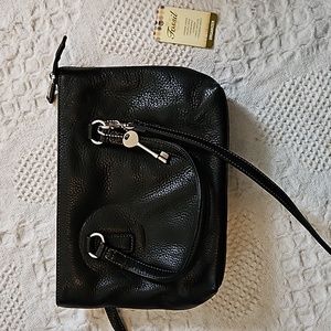 Fossil black leather organizer purse